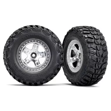 Traxxas 5881X Kumho Tires & Satin-Chrome Wheels (2) w/Foam Inserts ( 2WD Front Only)