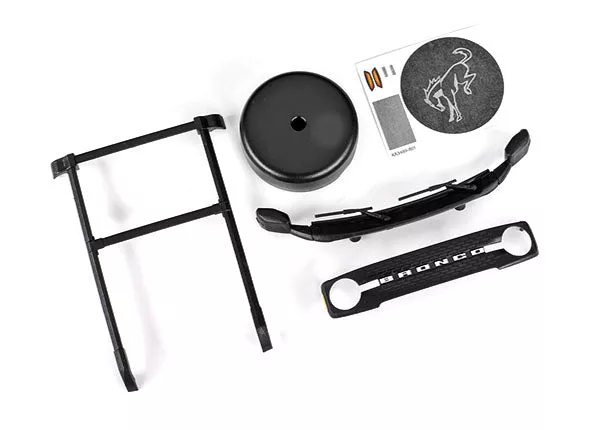 Traxxas 9715 Roof Rack, SpareTire Cover, Cowl & Grille for TRX-4M Bronco 9711 Body