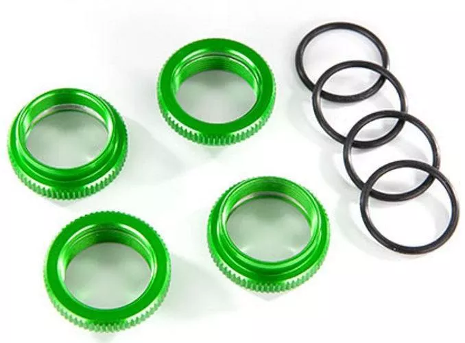 Traxxas Spring Retainer (Adjuster) Green Anodized Aluminum Shocks (4) Maxx