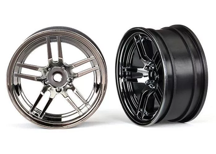 Traxxas Wheels 1.9' Split-Spoke (Black Chrome) (Front) (2) 4-Tec 2.0 Ford GT