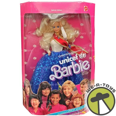 Vintage 1989 UNICEF Barbie Doll Blonde Mattel 1920 NEW