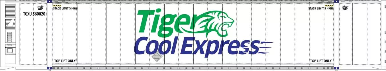 Walthers 949-8708 HO 53' Reefer Container Tiger Cool Express TGXU