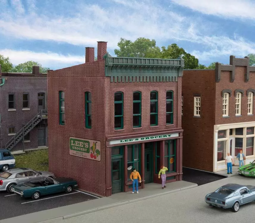 Walthers Cornerstone 933-3666 HO Scale Lee's Grocery Store with LED