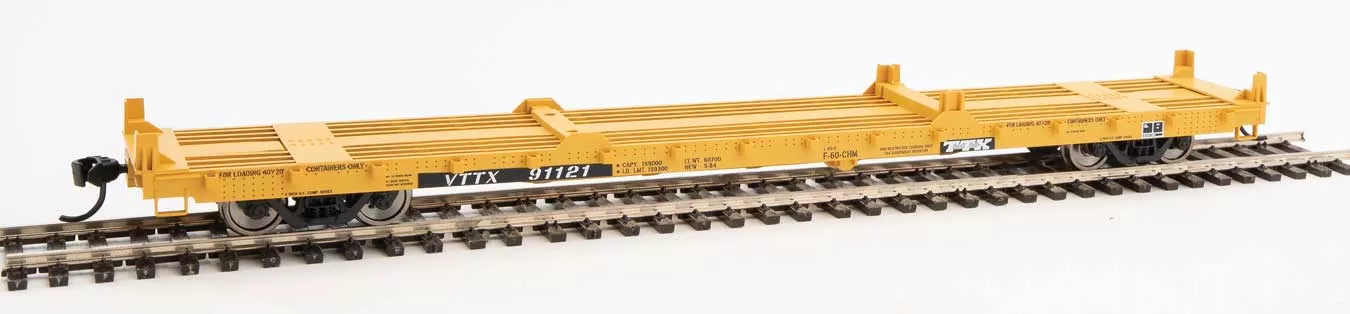 Walthers Mainline 910-5381 60' Pullman Flatcar "Container Service" TTX  VTTX 91121