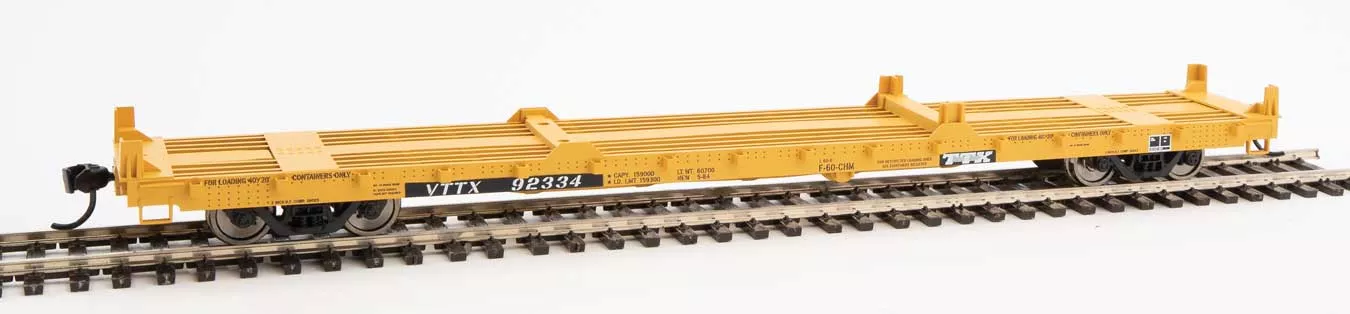 Walthers Mainline 910-5386 60' Pullman Flatcar "Container Service" TTX VTTX 92334