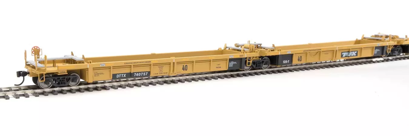 Walthers Mainline 910-55646 HO Scale 5-Unit Rebuilt 40' Well Car TTX DTTX 740757