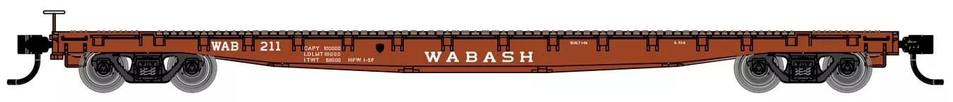 Walthers Mainline 910-6630 53' GSC Flatcar Wabash WAB 214