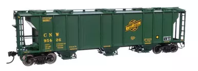 Walthers Mainline ~ HO Scale ~ 50′ Pullman-Standard PS-2 2893 3-Bay Covered Hopper ~ Chicago & North Western #95426 ~ 910-7048