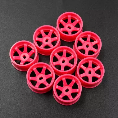 Yeah Racing WL-0146FPK Plastic Wide Rim Set 11mm (Offset 0 +1 +2 +3) Florescent Pink : Mini-Z